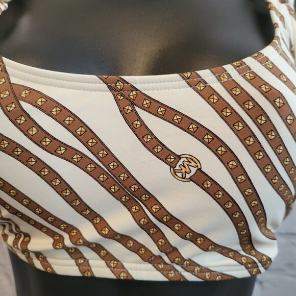 Michael Kors Printed Logo Ring Bikini Top and bottom - Picture 4 of 6